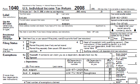 Completing Form 1040 â€“ US Expat Taxes Explained